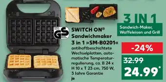 Kaufland Switch On Sandwichmaker 3 in 1 SM-B0201 Angebot