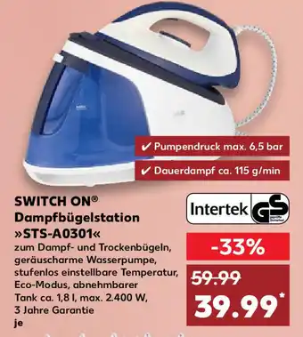 Kaufland Switch On Dampfbügelstation STS-A0301 Angebot