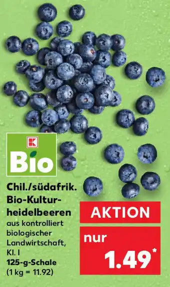 Kaufland Chil./südafrik. Bio-Kulturheidelbeeren 125 g Schale Angebot