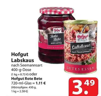 Famila Nord Ost Hofgut labskaus oder hofgut rote bete Angebot