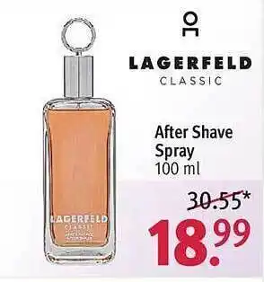 Rossmann Lagerfeld classic after shave spray Angebot