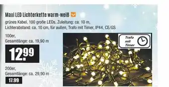 V Baumarkt Maxi led lichterkette warm-weiß Angebot