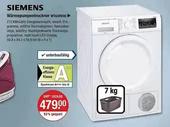 V Markt Siemens wärmepumpentrockner wt43hv00 Angebot