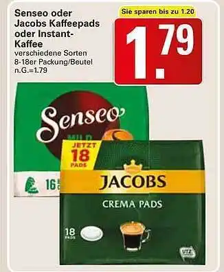 WEZ Senseo oder jacobs kaffeepads oder instant-kaffee Angebot