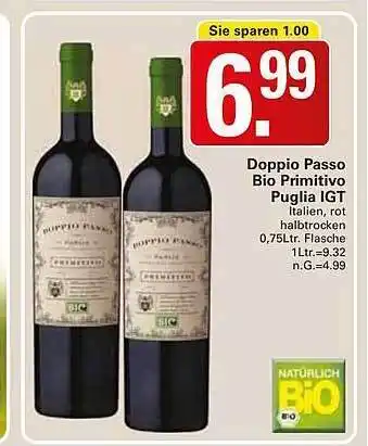 WEZ Doppio passo bio primitivo puglia igt Angebot