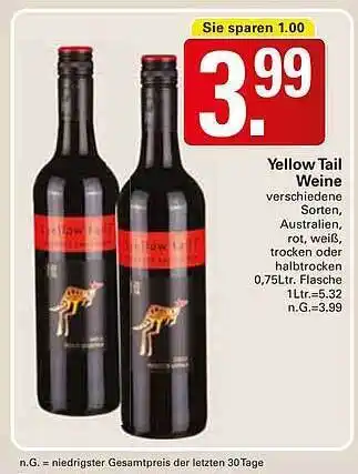 WEZ Yellow tail weine Angebot