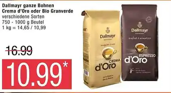 Marktkauf Dallmayr ganze bohnen crema d'oro oder bio granverde Angebot