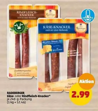 PENNY Radeberger käse- oder rindfleisch-knacker Angebot