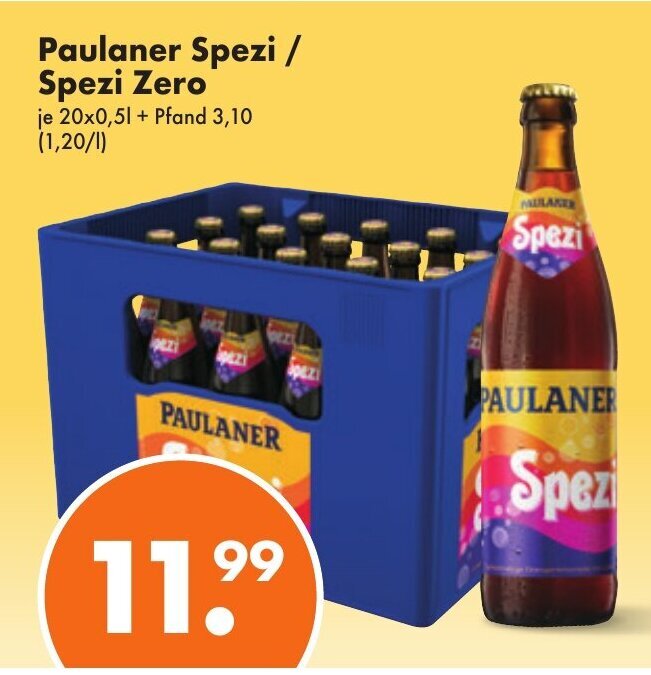 Paulaner Spezi / Spezi Zero 20x0,5 l Angebot bei Trink und Spare