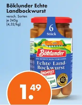 Trink und Spare Böklunder Echte Land-Bockwurst 345 g Angebot