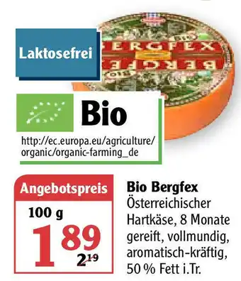 Globus Bio Bergfex 100g Angebot