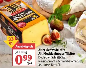 Globus Alter Schwede oder Alt Mecklenburger Tilsiter 100g Angebot