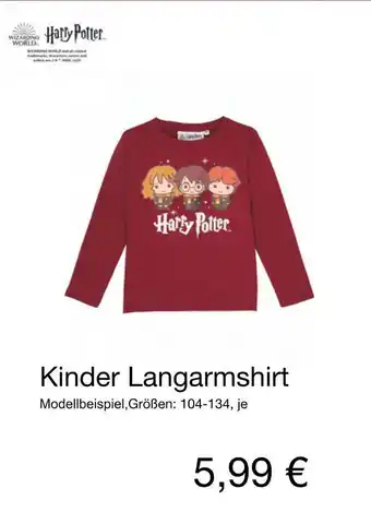 KiK Harry potter kinder langarmshirt Angebot