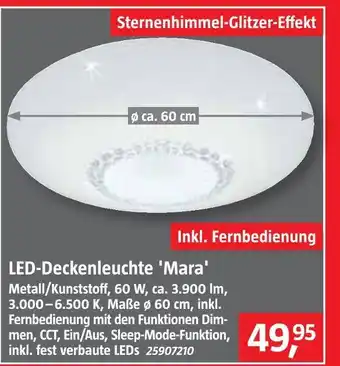 Bauhaus Led-deckenleuchte 'mara' Angebot