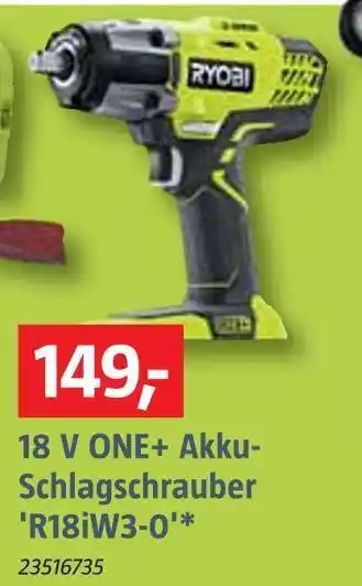 Bauhaus Ryobi 18 v one+ akku-schlagschrauber Angebot