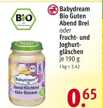 Rossmann Babydream bio guten abend brei oder frucht- und joghurtgläschen Angebot