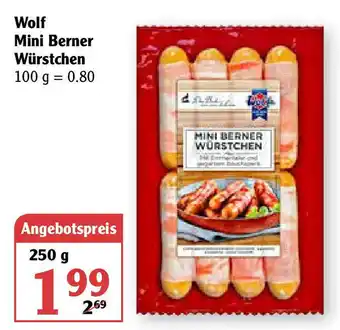 Globus Wolf Mini Berner Würstchen 250g Angebot