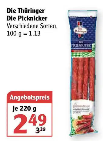 Globus Die Thüringer Die Picknicker 220g Angebot