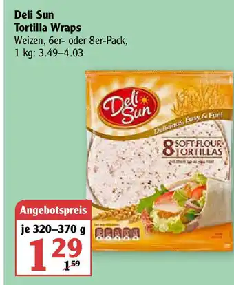 Globus Deli Sun Tortilla Wraps 320-370g Angebot