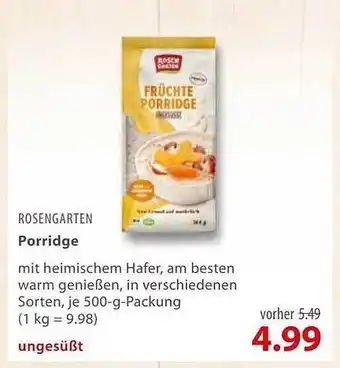 basic Rosengarten porridge Angebot