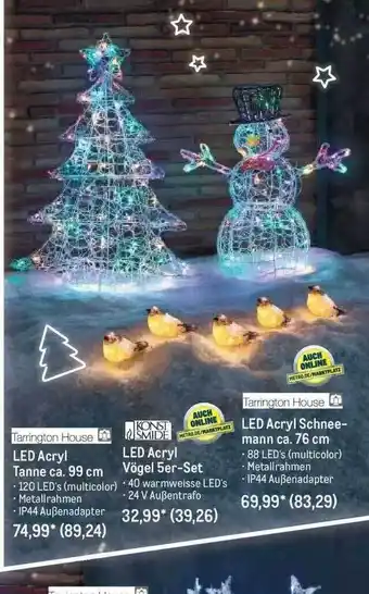 METRO Tarrington house led acryl tanne, vögel 5er-set oder schneemann Angebot