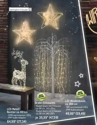 METRO Led metall-rentier, draht-silhouette oder weidenbaum Angebot