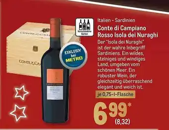 METRO Italien - sardinien conte di campiano rosso isola dei nuraghi Angebot