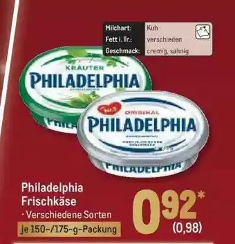 METRO Philadelphia frischkäse Angebot