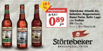 Globus Störtebeker Atlantik Ale, Kellerbier, Roggenweizen, Hanse Porter, Baltic Lager oder Freibier 0,5L Angebot