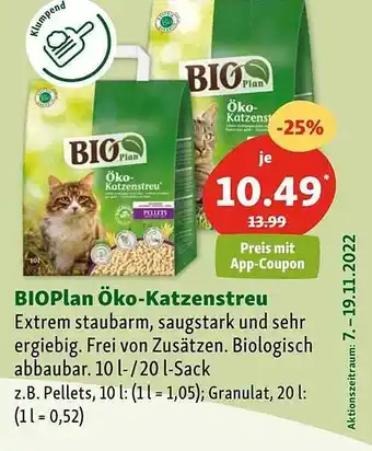 Fressnapf Bioplan öko-katzenstreu Angebot