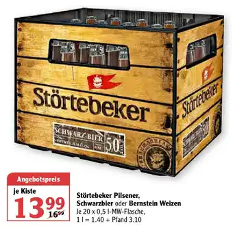 Globus Störtebeker Pilsener, Schwarzbier oder Bernstein Weizen 20x0,5L Angebot