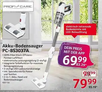 Selgros Proficare akku-bodensauger pc-bs3037a Angebot