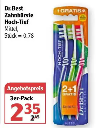 Globus Dr. Best Zahnbürste Hoch Tief Angebot