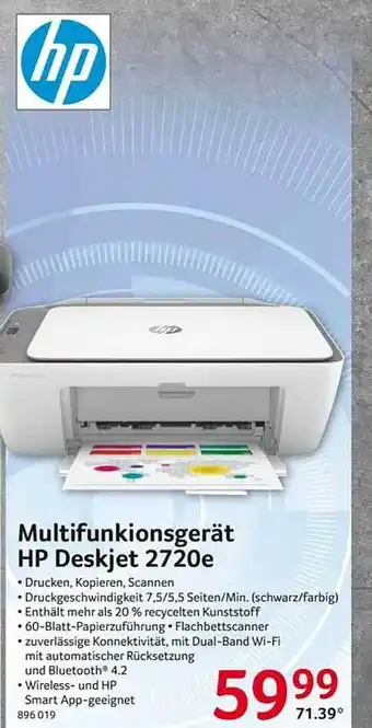 Selgros Multifunktionsgerät hp deskjet 2720e Angebot