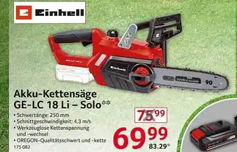 Selgros Einhell akku-kettensäger ge-lc 18 li - solo Angebot