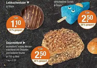 V Markt Lebkuchentaler oder gourmetbrot Angebot