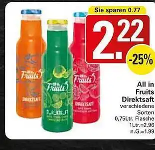 WEZ All in fruits direktsaft Angebot