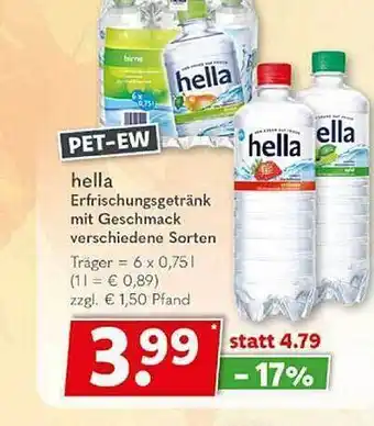 Getränkeland Hella erfrischungsgetränk mit geschmack Angebot