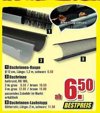 B1 Discount Baumarkt Dachrinnen-raupe, dachrinne, dachrinnen-laubstopp Angebot