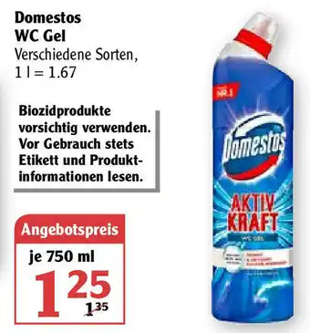 Globus Domestos WC Gel 750ml Angebot