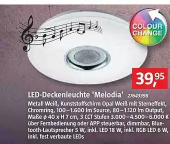 Bauhaus Led-deckenleuchte „melodia“ Angebot