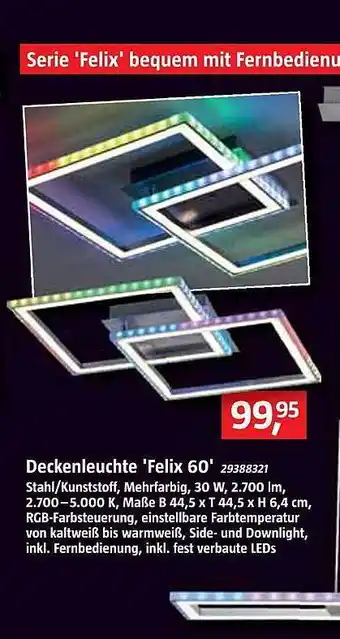 Bauhaus Deckenleuchte „felix 60“ Angebot