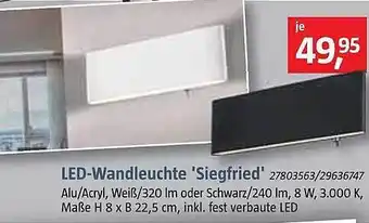 Bauhaus Led-wandleuchte „siegfried“ Angebot