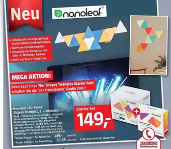 Bauhaus Nanoleaf led-panel shapes triangles, 2. generation Angebot