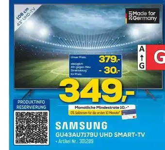 Euronics Berlet Samsung gu43au7179u uhd smart-tv Angebot