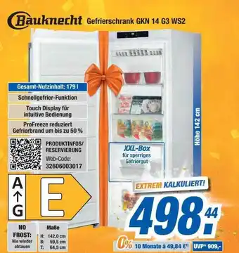 Expert Bening Bauknecht gefrierschrank gkn 14 g3 ws2 Angebot