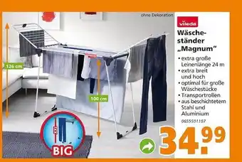 Globus Baumarkt Vileda wäscheständer „magnum“ Angebot