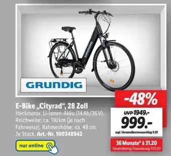 Lidl Grundig e-bike „cityrad“, 28 zoll Angebot