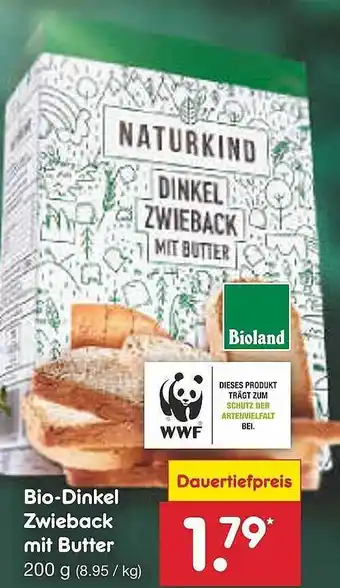 Netto Marken-Discount Bio-dinkel zwieback mit butter Angebot