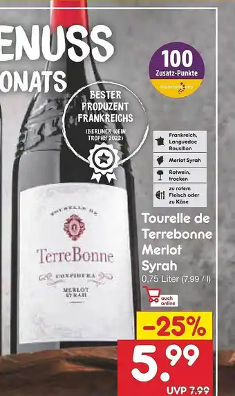 Netto Marken-Discount Tourelle de terrebonne merlot syrah Angebot